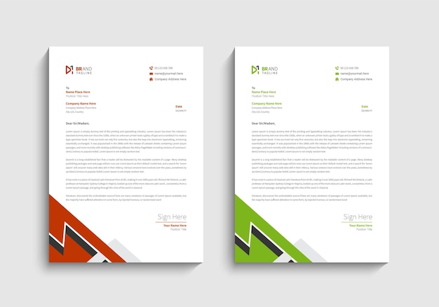 Red and green letterhead