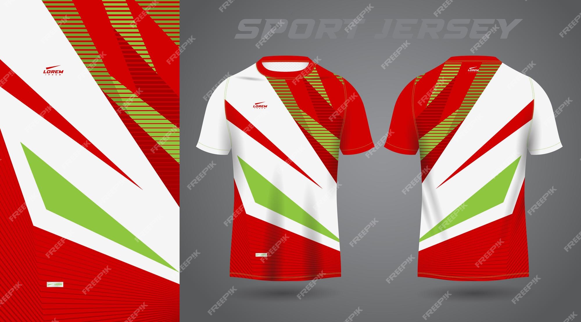 Premium Vector  Red green shirt sport jersey design