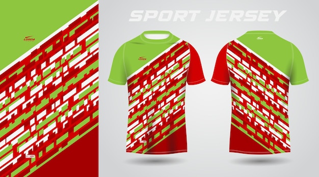 Design in jersey sportivo camicia rossa verde