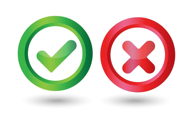 Red green yes and no button Button for application Volume button