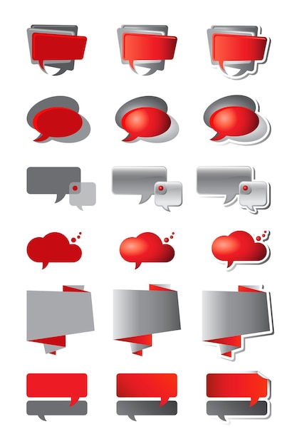 Red and grey speech bubbles EPS10 vector format