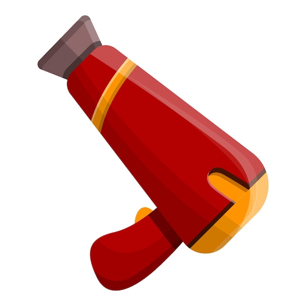 Икона красного сушилки для волос Карикатура на красный сушилку для волос векторная икона для веб-дизайна изолирована на белом фоне
