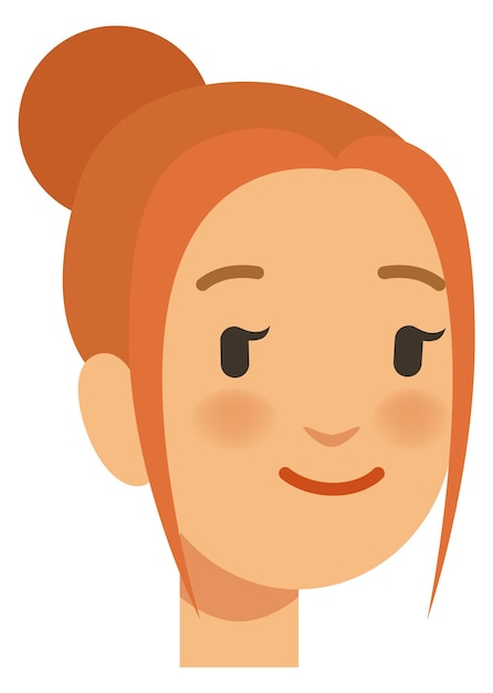 Red hair young woman portrait Face avatar