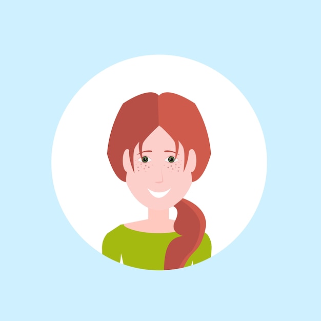 Vector red-haired woman face