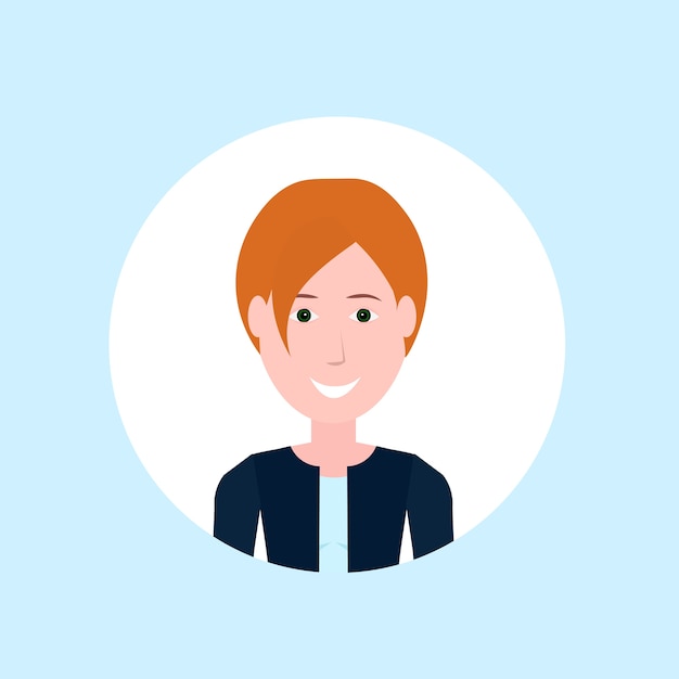 Vector red-haired woman face