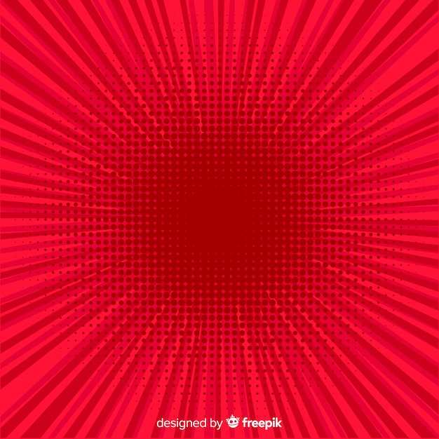 Vector red halftone comic background