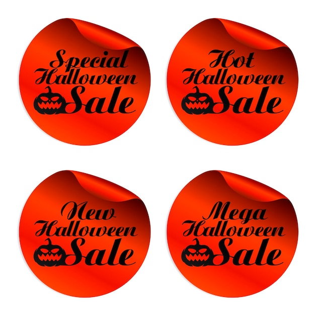 Red Halloween sale stickers special hot new mega