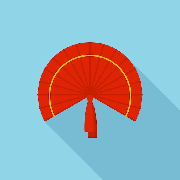 Vector red hand fan icon flat illustration of red hand fan vector icon for web design