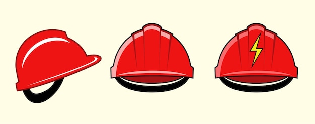 Red hard hat construction helmet design illustration