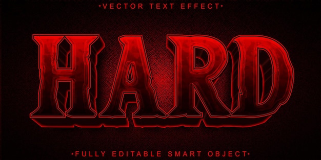 Vector red hard vector fully editable smart object text effect