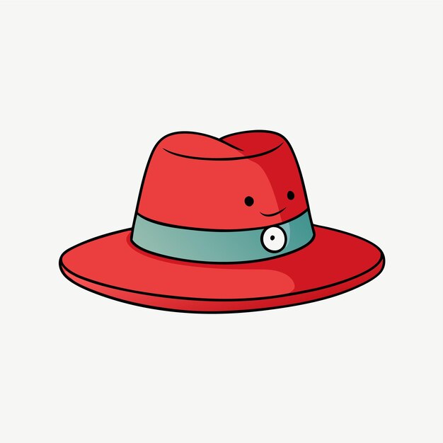 Vector a red hat with a green band on it