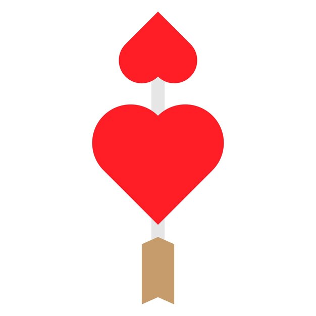 Red heart arrow design element