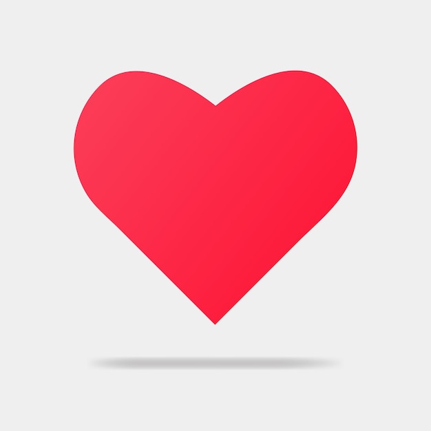 Vector red heart design icon heart symbol love. vector illustration design