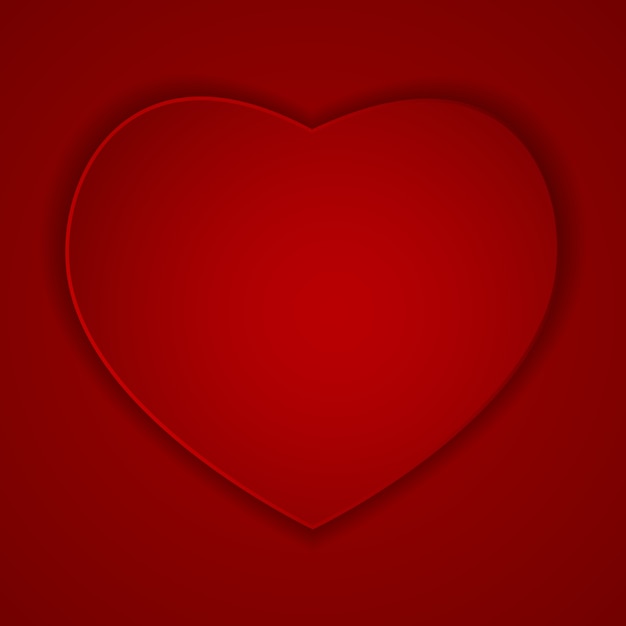 Vector red heart greeting card