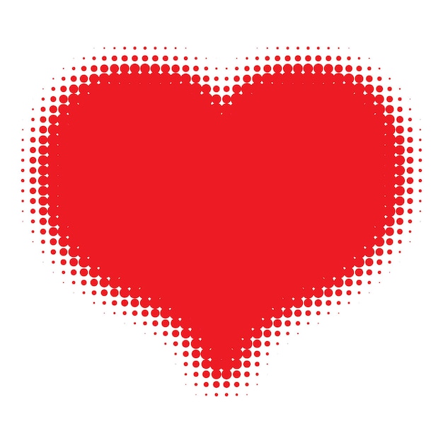 Вектор Векторная иллюстрация логотипа red heart halftone