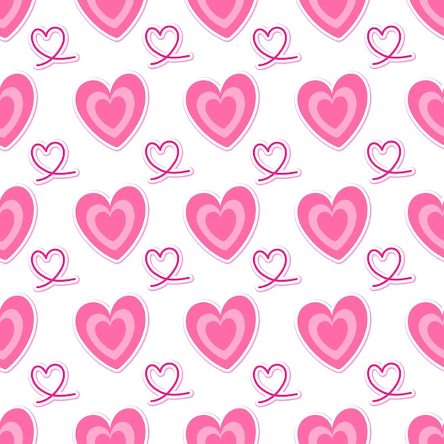 red heart handdrawn doodle seamless pattern background for wallpaper wrapping valentine