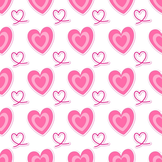 red heart handdrawn doodle seamless pattern background for wallpaper wrapping valentine