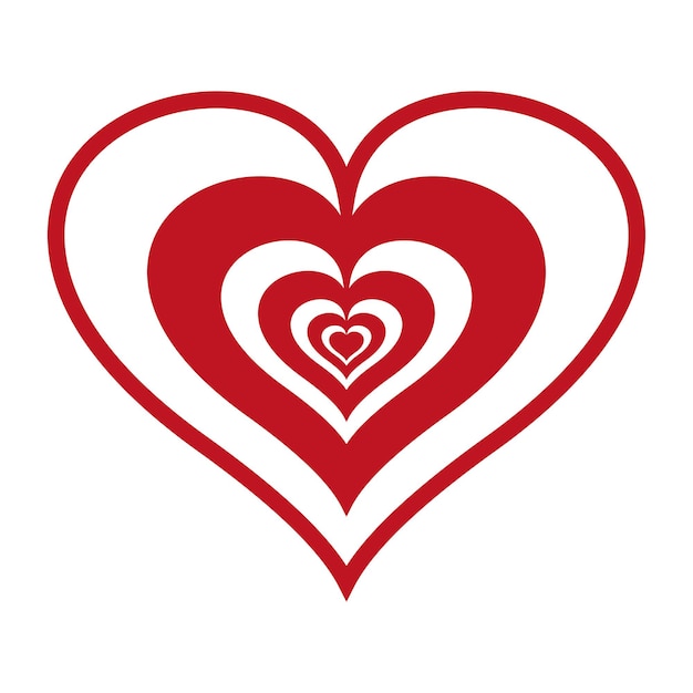 붉은 심장 아이콘 심장 프레임 스트로크 디자인 흰색 배경에 발렌타인 로고에 고립