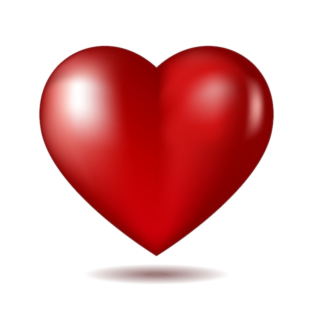 Red heart icon isolated on white