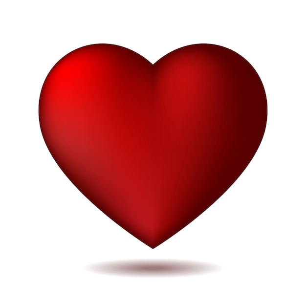 Red heart icon isolated on white