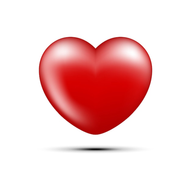 Red heart isolated on white