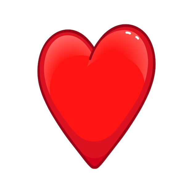 Vector red heart large size icon for emoji smile