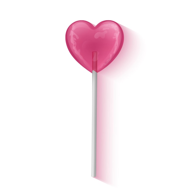 Vector red heart lollipop on white background vector format