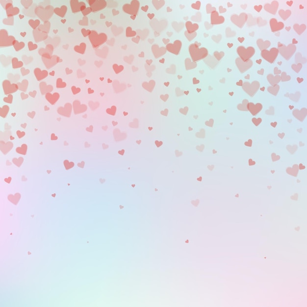 Красное сердце любовь конфетти Valentine39s день падающий дождь восторженный фон Падающие прозрачные сердца конфетти на нежном фоне Прохладный векторные иллюстрации