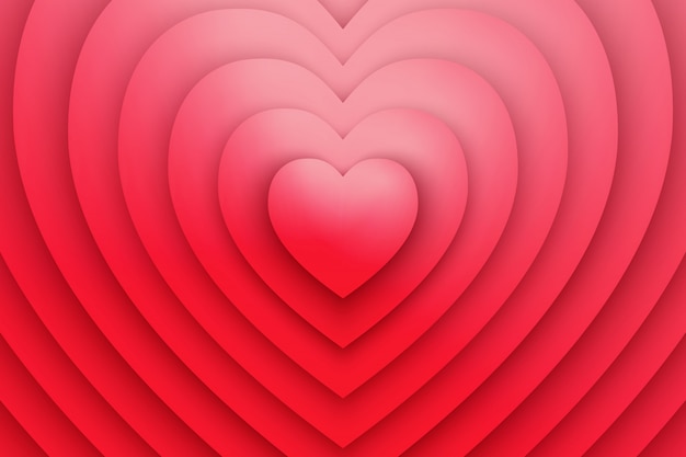 Red heart love symbol abstract 3d background