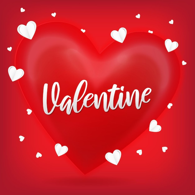 Red heart minimal valentine festival social media banner