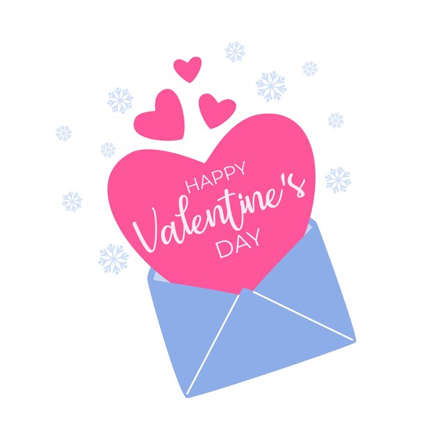 Red heart in postal envelope art design for valentine's day greetings and card web banner poster flyer brochure print