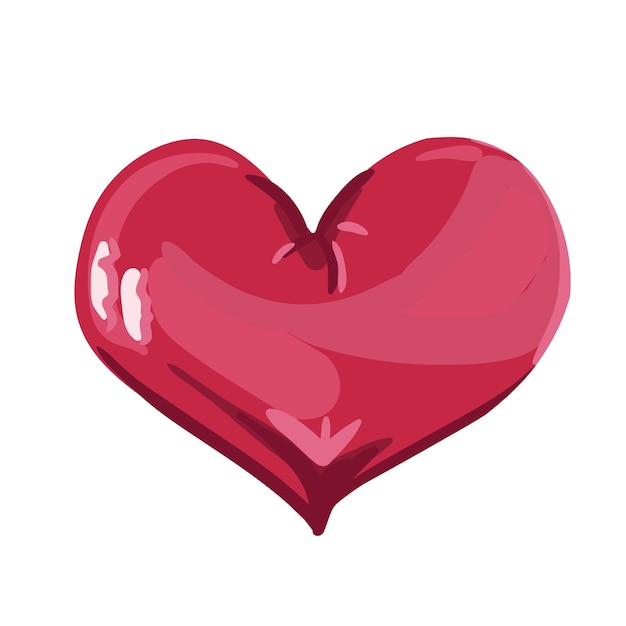Red heart Realistic 3d design icon heart symbol love Vector illustration