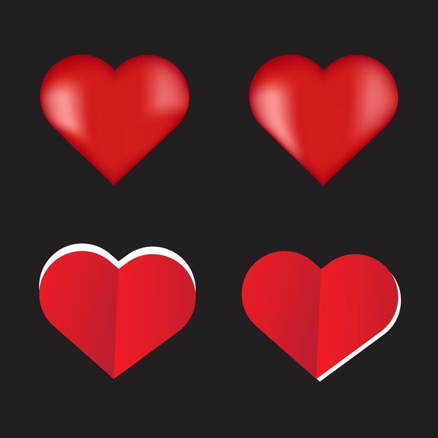 Red Heart Realistic Eps Vector