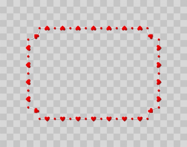 Carta a forma di cuore rosso isolata su trasparente