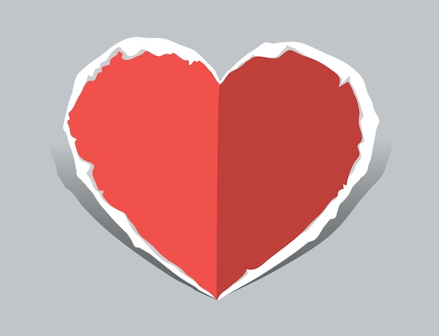 Vector red heart shape paper