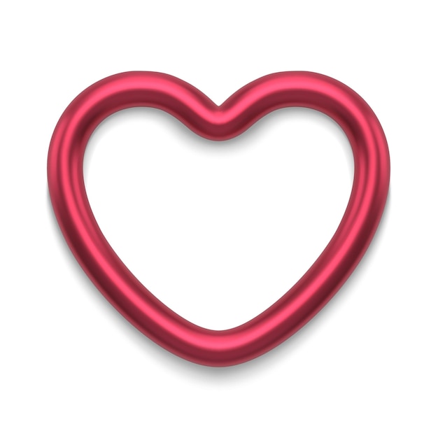 Red heart shape symbol of love realistic 3d vector illustration