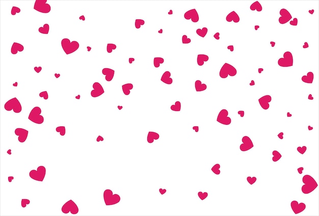 Red heart vector background Love confetti background