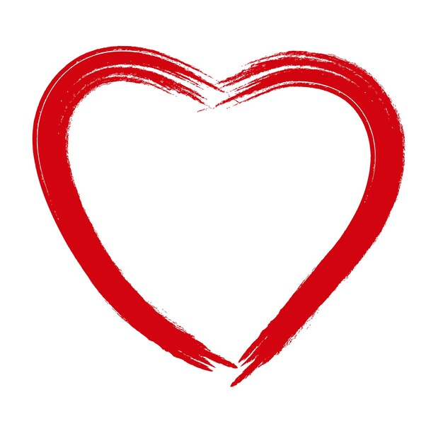 Vector red heart on white background vector