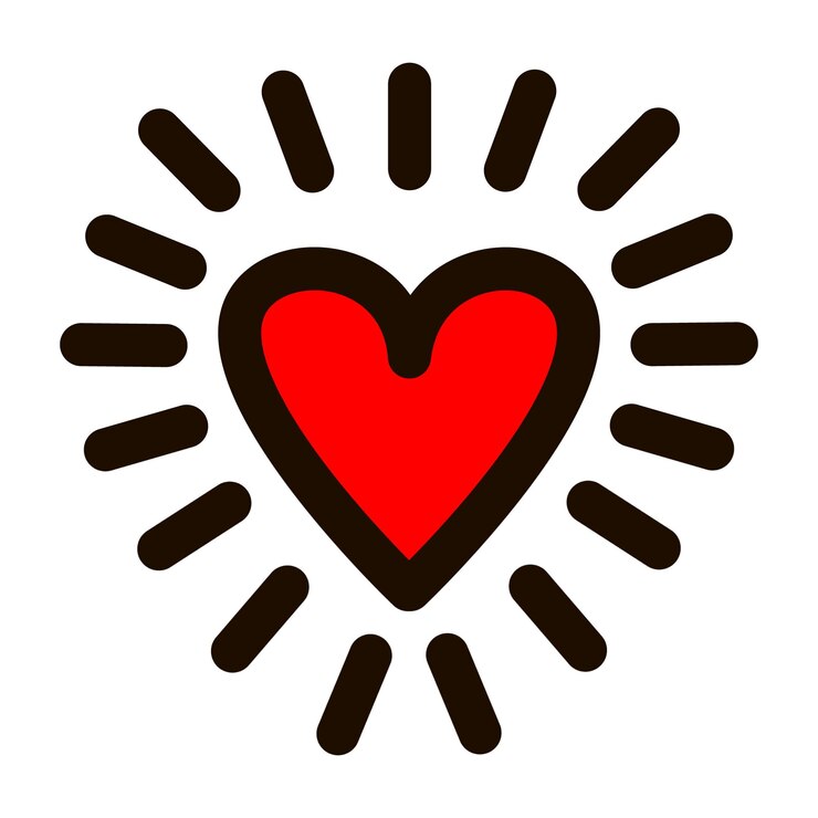 Red heart with arrows on a white background vector illustration