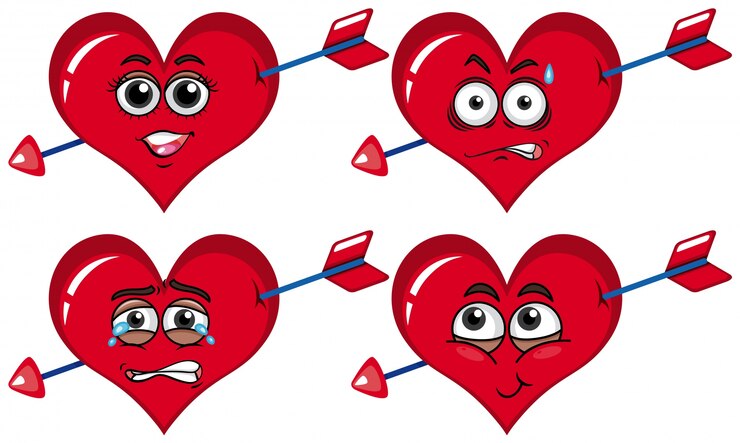 Vector red heart with arrows