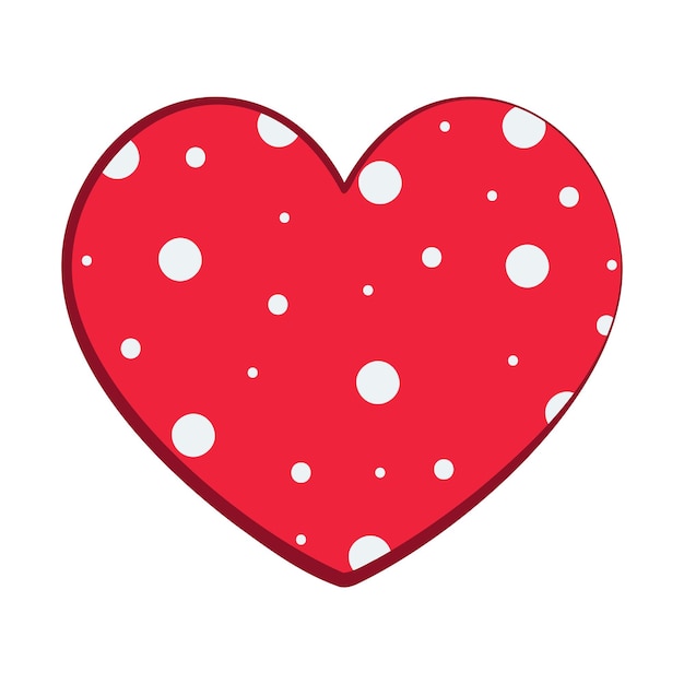 Red heart with dots