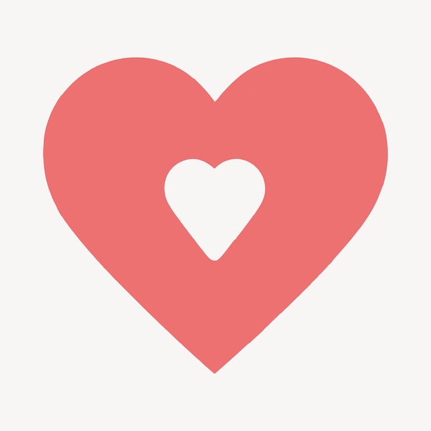 Vector red heart with white center