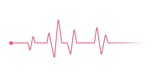 Вектор Икона красной линии сердечного ритма на белом фоне монитор частоты пульса векторная иллюстрация