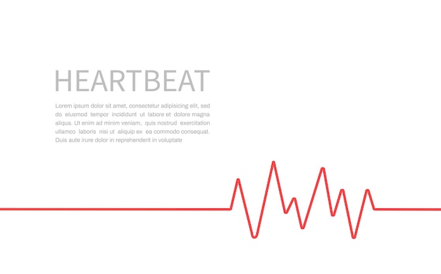 Red heartbeat line icon on white background pulse rate monitor banner vector illustration