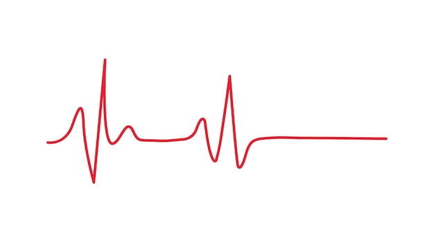 Vector red heartbeat line icon on white background pulse rate monitor vector illustration