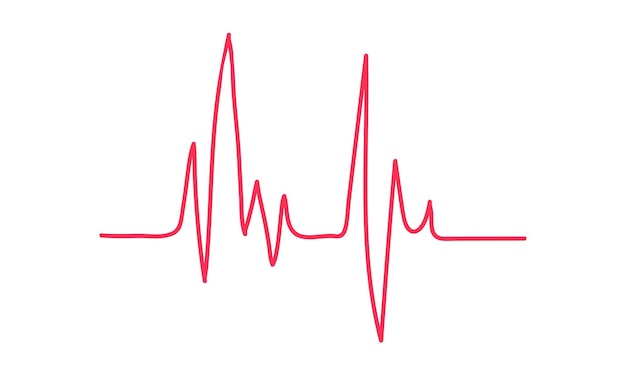 Red heartbeat line icons on white background Pulse Rate Monitor Vector illustration