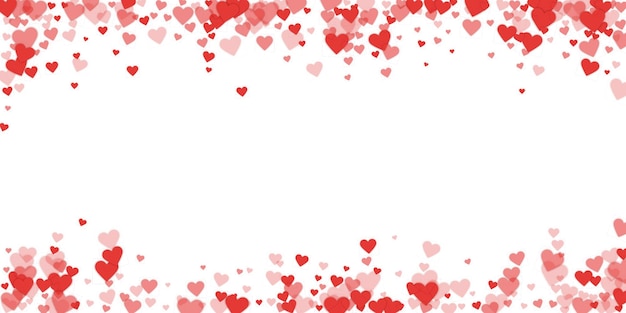 Premium Vector | Red hearts scattered on white background