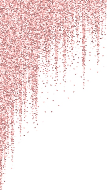red hearts scattered on white background
