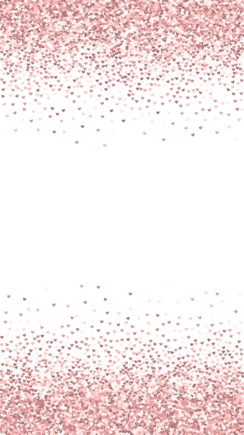red hearts scattered on white background
