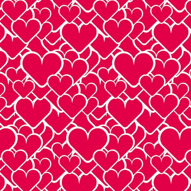 Red hearts seamless pattern love concept vector illustration